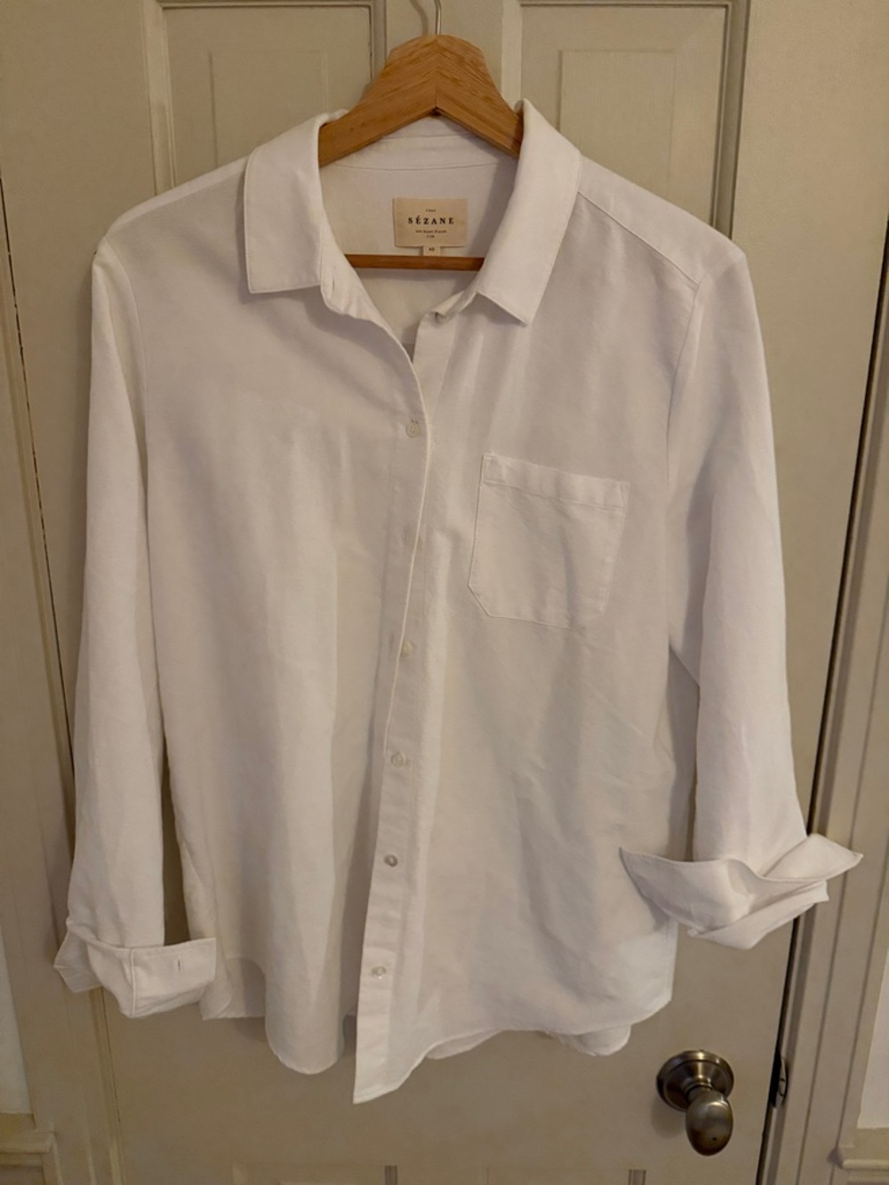 Sézane Tomboy Shirt NWOT size 40 in white